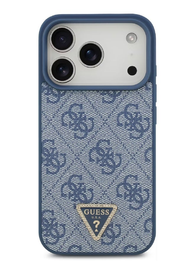 Guess MagSafe 4G PU Leather Case with Triangle Logo for iPhone 17 Pro - Blue - Image 5